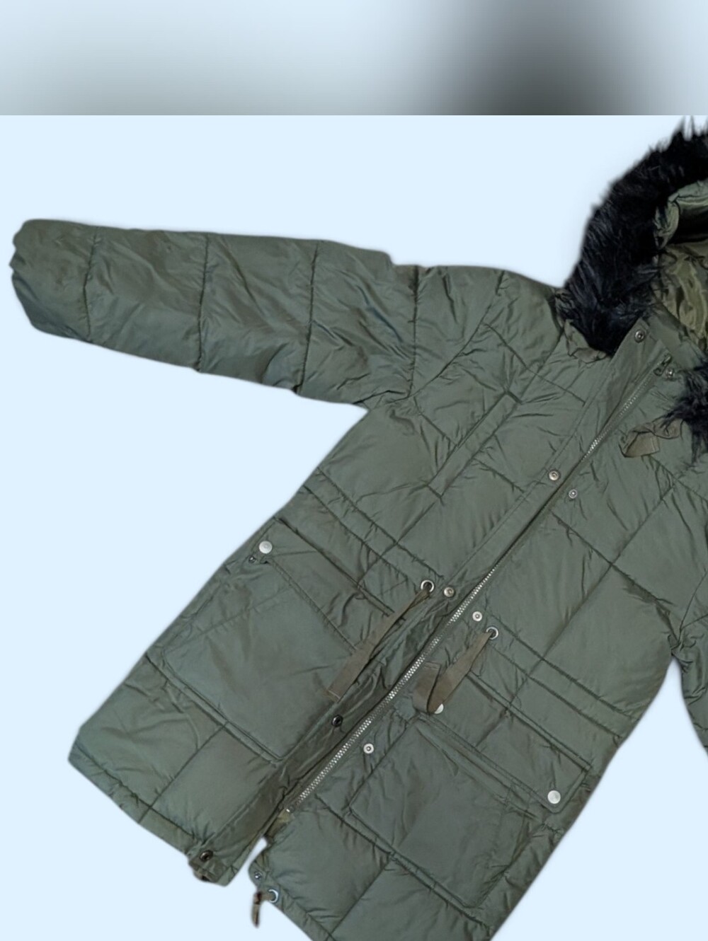 American Eagle Outfitters Oversized Puffer Jacket Green XXS Coat